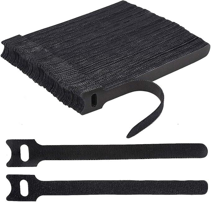 Black Adjustable Reusable Velcro Straps
